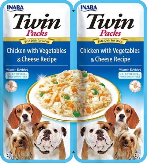 INABA DOG TWIN CHICKEN VEGETABLES & CHEESE 2x40g INABA DOG TWIN CHICKEN VEGETABLES & CHEESE 2x40g