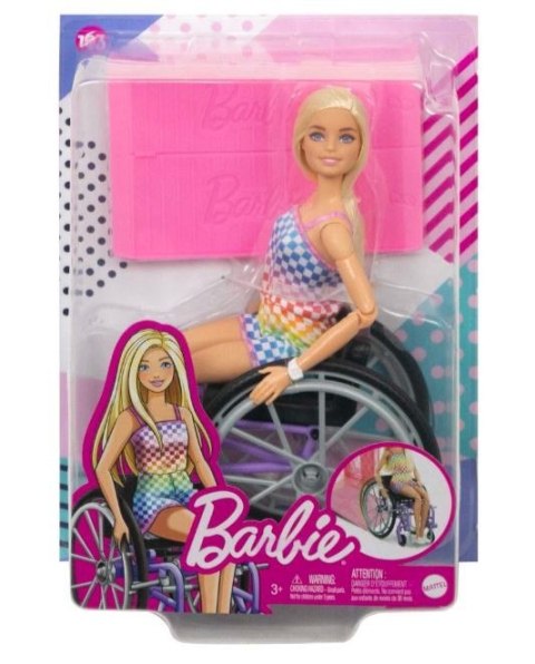 Lalka Barbie Fashionistas Na wózku strój w kratkę Lalka Barbie Fashionistas Na wózku strój w kratkę