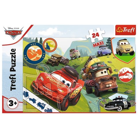 Puzzle 24 elementy Maxi Wesołe auta Disney Cars 3 Puzzle 24 elementy Maxi Wesołe auta Disney Cars 3