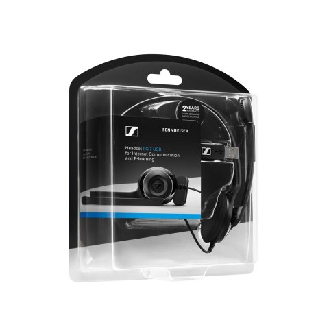 Zestaw słuchawkowy przewodowy Sennheiser PC 7 USB Typu-A Czarny