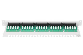 Digitus Panel krosowy (patch panel) ISDN 19" 25x RJ45 (8P4C), LSA poziom, kat.3, nieekranowany, 1U, szary
