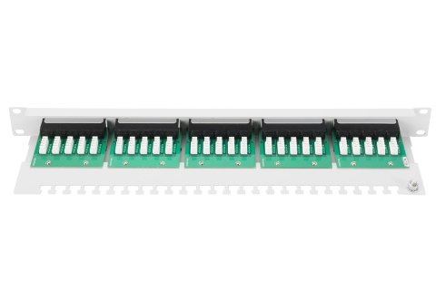 Digitus Panel krosowy (patch panel) ISDN 19" 25x RJ45 (8P4C), LSA poziom, kat.3, nieekranowany, 1U, szary Digitus Panel krosowy (patch panel) ISDN 19" 25x RJ45 (8P4C), LSA poziom, kat.3, nieekranowany, 1U, szary