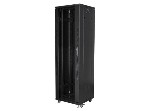 Szafa jednosekcyjna, zamykana na zamek Lanberg FF01-6642-12B (42U; 19''; 2050mm / 600mm / 600 mm; stojąca; Pełne, Szklane; 800 k