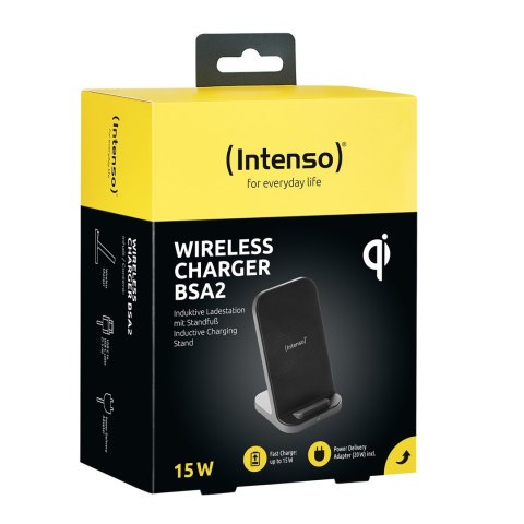 Intenso BSA2 Smartfon Czarny USB Bezprzewodowe ładowanie Szybkie ładowanie Wewnętrzna
