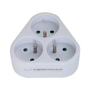 ESPERANZA ROZGAŁĘŹNIK ELEKTRYCZNY 3 GNIAZDA BIAŁY ELK303W