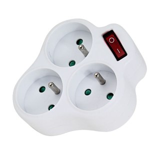 ESPERANZA ROZGAŁĘŹNIK ELEKTRYCZNY 3 GNIAZDA Z WYŁĄCZNIKIEM BIAŁY ELK304W