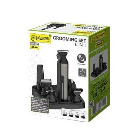 Zestaw do strzyżenia włosów 6w1 USB MAESTRO MR-660 Zestaw do strzyżenia włosów 6w1 USB MAESTRO MR-660