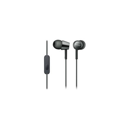 Słuchawki douszne Sony MDR-EX155APB przewodowe z mikrofonem, czarne Słuchawki douszne Sony MDR-EX155APB przewodowe z mikrofonem, czarne