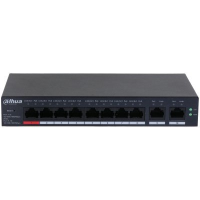 Dahua Technology DH-CS4010-8GT-110 łącza sieciowe Zarządzany L2 Gigabit Ethernet (10/100/1000) Obsługa PoE Czarny Dahua Technology DH-CS4010-8GT-110 łącza sieciowe Zarządzany L2 Gigabit Ethernet (10/100/1000) Obsługa PoE Czarny