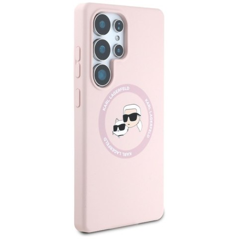 Karl Lagerfeld Silicone Double Heads And Circle MagSafe - Etui Samsung Galaxy S25 Ultra (różowy)