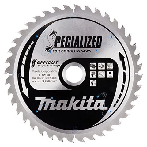 Makita E-12223 ostrze do piły tarczowej 16,5 cm 1 szt. Makita E-12223 ostrze do piły tarczowej 16,5 cm 1 szt.