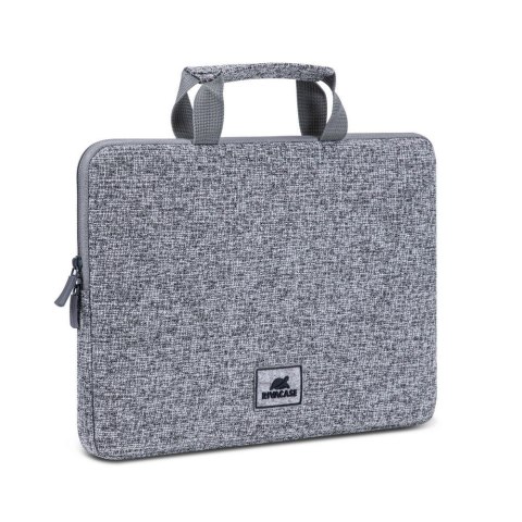 Etui na laptop 13,3" RIVACASE Anvik, jasny szare, z uchwytem, z materiału wodoodpornego, pluszowe wnętrze, tylna kieszeń na smar