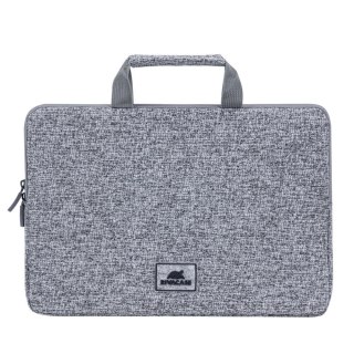 Etui na laptop 13,3" RIVACASE Anvik, jasny szare, z uchwytem, z materiału wodoodpornego, pluszowe wnętrze, tylna kieszeń na smar