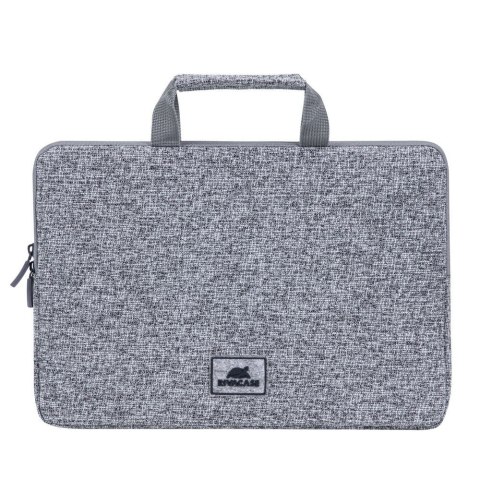 Etui na laptop 13,3" RIVACASE Anvik, jasny szare, z uchwytem, z materiału wodoodpornego, pluszowe wnętrze, tylna kieszeń na smar