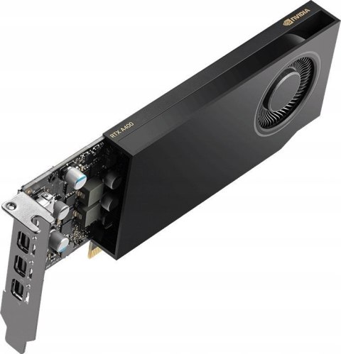 Karta graficzna NVIDIA RTX A400 4GB, GDDR6, 4x DisplayPort, PCI Express 4.0, ATX - ATX bracket, Small Box Karta graficzna NVIDIA RTX A400 4GB, GDDR6, 4x DisplayPort, PCI Express 4.0, ATX - ATX bracket, Small Box