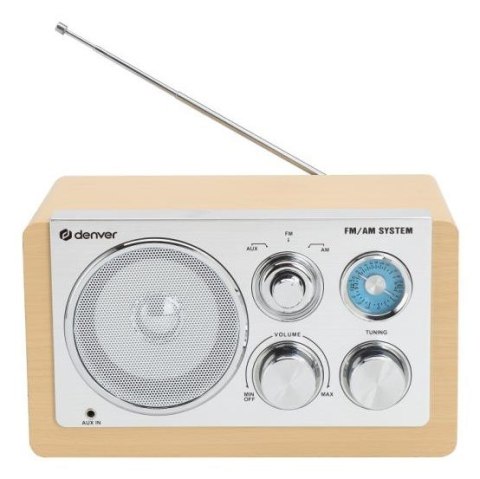 Denver TR-63LW radio Osobisty Analogowy Bambusowy, Srebrny