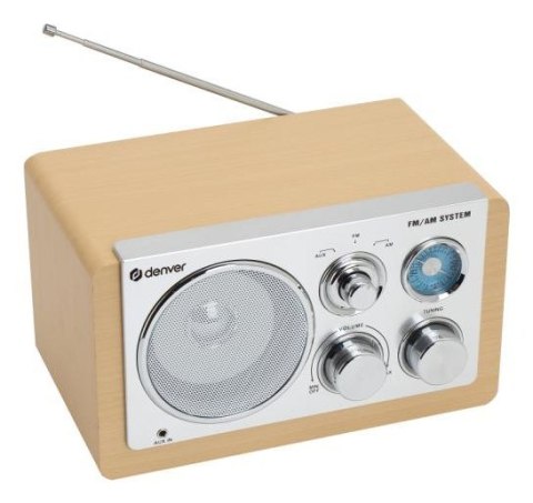 Denver TR-63LW radio Osobisty Analogowy Bambusowy, Srebrny