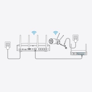 Reolink NVS12W - 12-kanałowy rejestrator NVR Wi-Fi 6, obsługa kamer do 16 MP, Wi-Fi 5/2,4 GHz, dysk twardy 2 TB, pojemność pamię