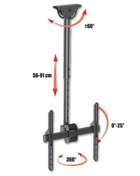 TECHLY UCHWYT SUFITOWY TV LED/LCD 32-55 CALI 50KG TECHLY UCHWYT SUFITOWY TV LED/LCD 32-55 CALI 50KG