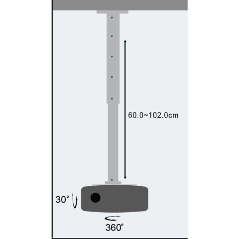 Techly ICA-PM 102XL uchwyt do montażu projektora Sufit Srebrny