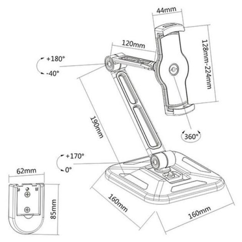 Techly ICA-TBL 2801 uchwyt Uchwyt pasywny Tablet/UMPC Czarny
