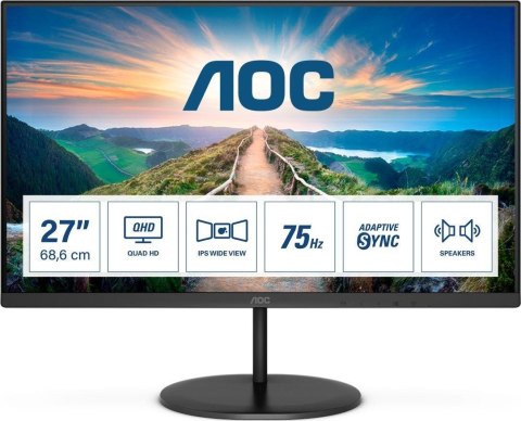 AOC V4 Q27V4EA LED display 68,6 cm (27") 2560 x 1440 px 2K Ultra HD Czarny AOC V4 Q27V4EA LED display 68,6 cm (27") 2560 x 1440 px 2K Ultra HD Czarny