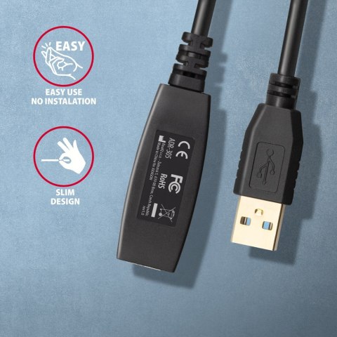 Kabel przedłużacz/repeater Axagon ADR-305 USB 3.2 Gen 1 A-M -> A-F active extension/repeater cable 5m - Kabel - Digital/Daten ka