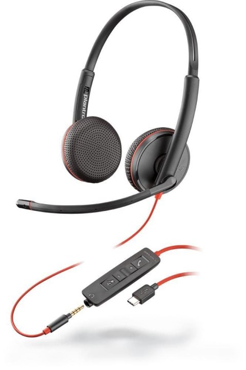 Poly Blackwire 3225 Stereo USB-C Headset +3.5mm Plug +USB-C/A Adapter (Bulk) Poly Blackwire 3225 Stereo USB-C Headset +3.5mm Plug +USB-C/A Adapter (Bulk)