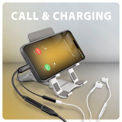 Axagon ADA-HCPD kabel audio 0,1 m USB-C, 3.5 mm USB-C Czarny