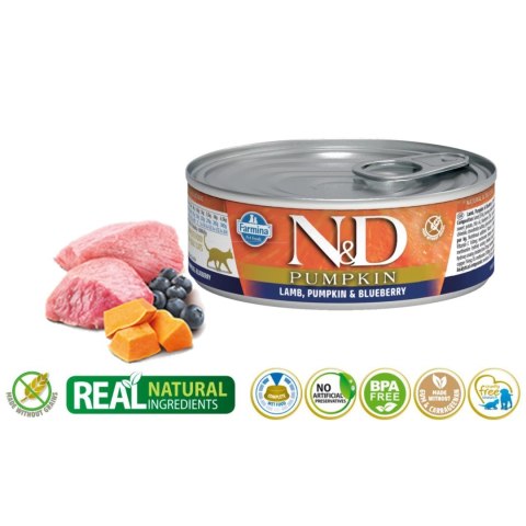 FARMINA N&D Pumpkin Lamb, Pumpkin & Blueberry - mokra karma dla kota - 70 g FARMINA N&D Pumpkin Lamb, Pumpkin & Blueberry - mokra karma dla kota - 70 g
