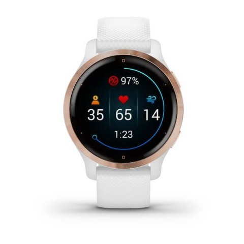 Zegarek Garmin Venu 2S (40 mm) Rose Gold Stainless Steel Bezel / White Case / Silicone Band