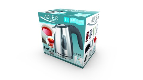 Adler AD 1203 czajnik elektryczny 1 l Srebrny 1630 W