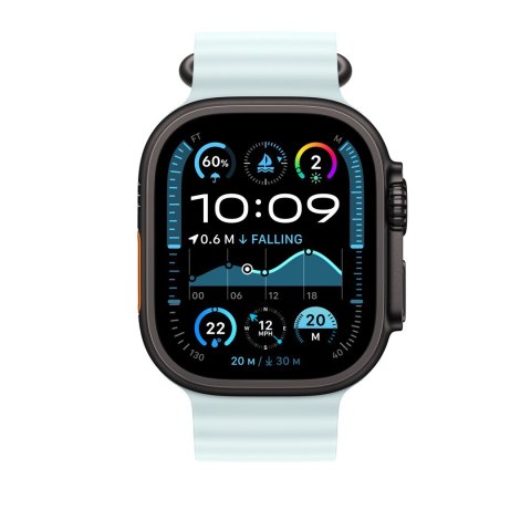 Apple Watch 49mm Ice Blue Ocean Band Extension - Black Titanium Finish Apple Watch 49mm Ice Blue Ocean Band Extension - Black Titanium Finish