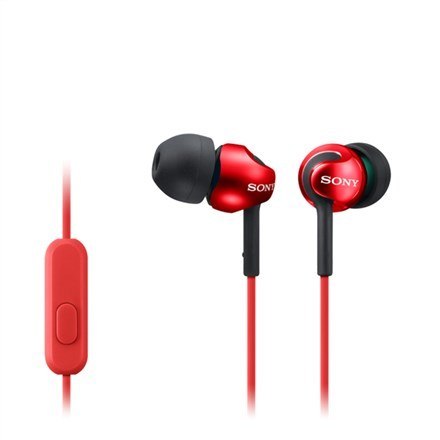 Słuchawki douszne z mikrofonem Sony MDR-EX110APR (Czerwony) Słuchawki douszne z mikrofonem Sony MDR-EX110APR (Czerwony)