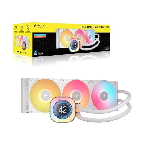 Corsair iCUE LINK TITAN 360 RX LCD Procesor Chłodnica cieczy all-in-one 12 cm Biały 1 szt. Corsair iCUE LINK TITAN 360 RX LCD Procesor Chłodnica cieczy all-in-one 12 cm Biały 1 szt.