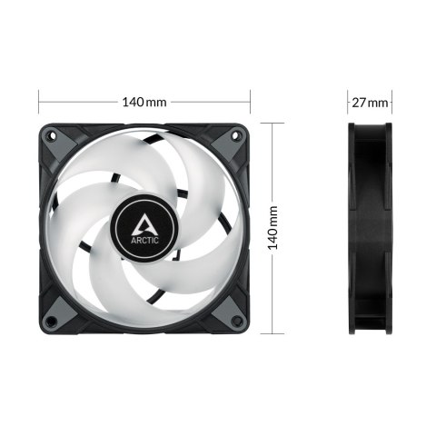 Wentylator ARCTIC P14 PWM PST A-RGB LED BK VALUE PACK 3szt zestaw Wentylator ARCTIC P14 PWM PST A-RGB LED BK VALUE PACK 3szt zestaw