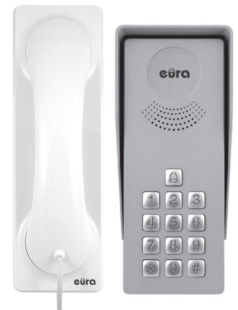 Domofon 'EURA' ADP-36A3 'INGRESSO BIANCO' - 1-rodzinny, kaseta zewnętrzna z szyfratorem