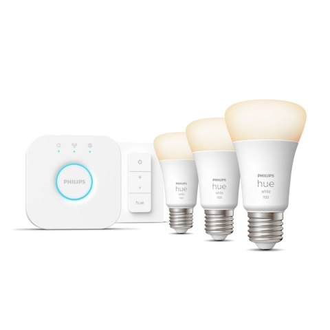 Philips Hue W Starter Kit 9,5W A60 E27 3szt, mostek, przełącznik Philips Hue Hue W Starter Kit 9,5W A60 E27, 3szt., mostek, prze Philips Hue W Starter Kit 9,5W A60 E27 3szt, mostek, przełącznik Philips Hue Hue W Starter Kit 9,5W A60 E27, 3szt., mostek, prze