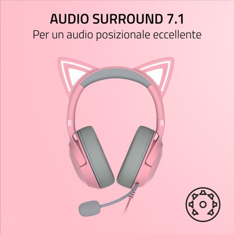 Razer RZ04-04730200-R3M1 słuchawki/zestaw słuchawkowy Przewodowa Opaska na głowę Połączenia/muzyka Różowy