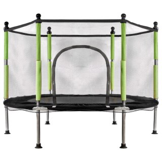 Trampolina ogrodowa dla dzieci siatka 140 cm zielona