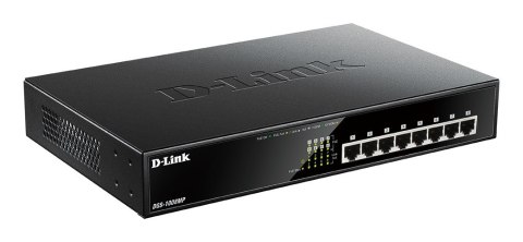 D-Link DGS-1008MP łącza sieciowe Nie zarządzany Gigabit Ethernet (10/100/1000) Obsługa PoE 1U Czarny D-Link DGS-1008MP łącza sieciowe Nie zarządzany Gigabit Ethernet (10/100/1000) Obsługa PoE 1U Czarny