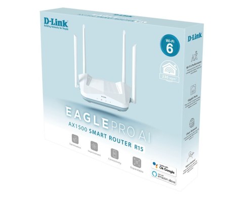 D-Link R15 router bezprzewodowy Gigabit Ethernet Dual-band (2.4 GHz/5 GHz) Biały