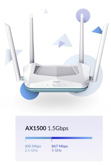 D-Link R15 router bezprzewodowy Gigabit Ethernet Dual-band (2.4 GHz/5 GHz) Biały