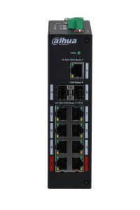 Dahua Swith 11-portowy przełącznik z 8 portami gigabit PoE 8x RJ45 1000M (zasilanie PoE) 2x SFP 1000M 1x RJ45 1000M PFS3211-8GT-