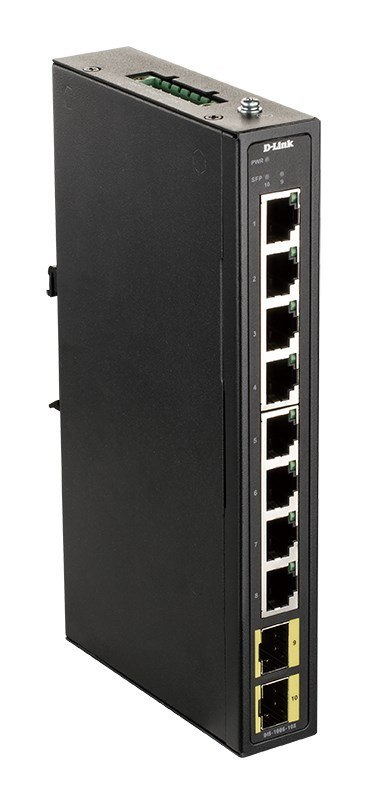 Przemysłowy gigabitowy przełącznik niezarządzalny D-Link z 2 gniazdami SFP - szyna DIN Przemysłowy gigabitowy przełącznik niezarządzalny D-Link z 2 gniazdami SFP - szyna DIN
