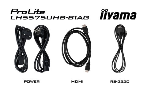 Iiyama LH5575UHS-B1AG signage display Płaski panel Digital Signage 138,7 cm (54.6") LCD Wi-Fi 500 cd/m2 4K Ultra HD Czarny Proce
