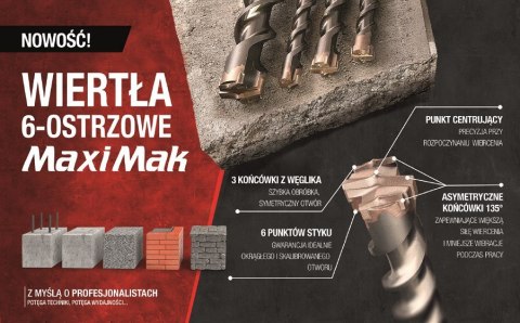 MAKITA WIERTŁO SDS MAX 28x 400x 540mm MAXI MAK 6-OSTRZOWE MAKITA WIERTŁO SDS MAX 28x 400x 540mm MAXI MAK 6-OSTRZOWE