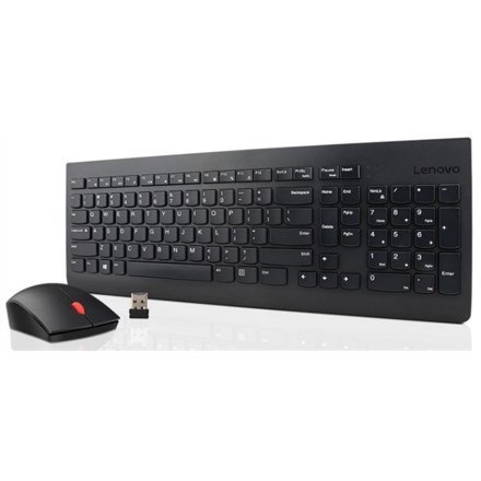 Bezprzewodowy zestaw klawiatura i mysz Lenovo Essential - US English z symbolem Euro czarny Bezprzewodowy zestaw klawiatura i mysz Lenovo Essential - US English z symbolem Euro czarny