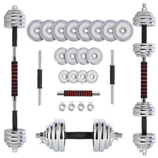 Sztangielki-Sztanga w walizce 2w1 SGP30 HMS 2x15 kg