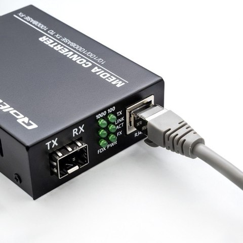 Dwukierunkowy Media Konwerter SWITCH Ethernet 1x RJ45 1x SFP | 1000Mb/s | 5V